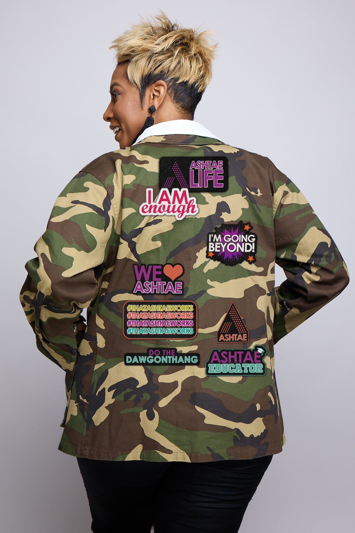 Ashtae Camo Jacket with All Ashtae Patches